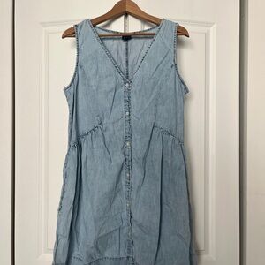 Light Blue Sleeveless Denim Dress